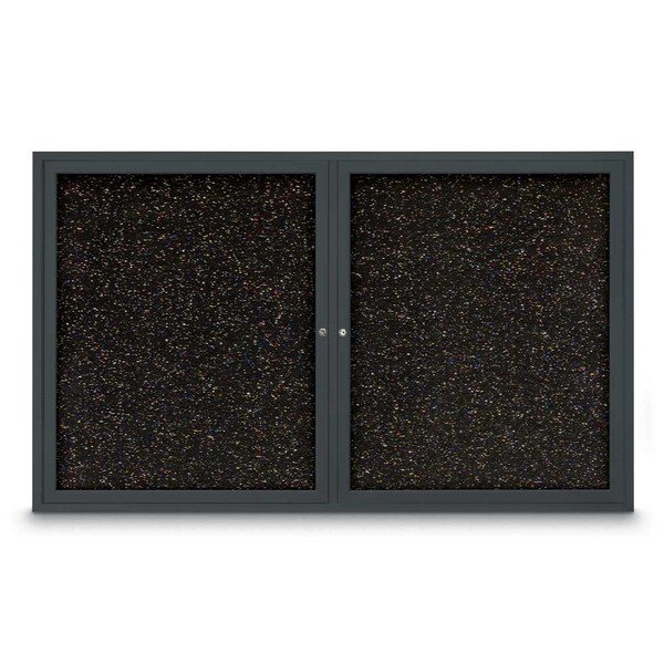 Sliding Door Indoor Enclosed Corkboard, 7, UV9027ACSH-BRONZE-AMETHY